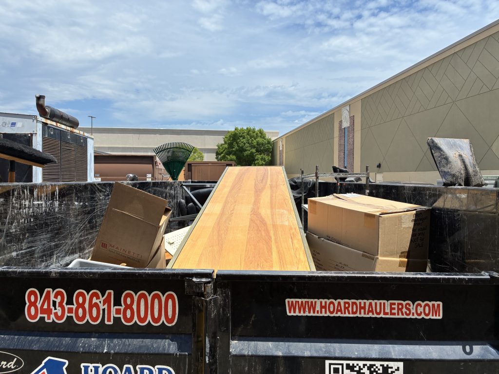 Hoard Haulers trailer loaded at a commercial cleanout in North Myrtle Beach