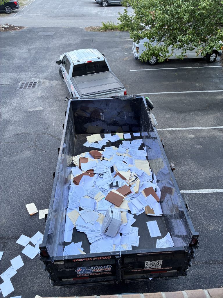 Truck bed full of debris ready for hauling