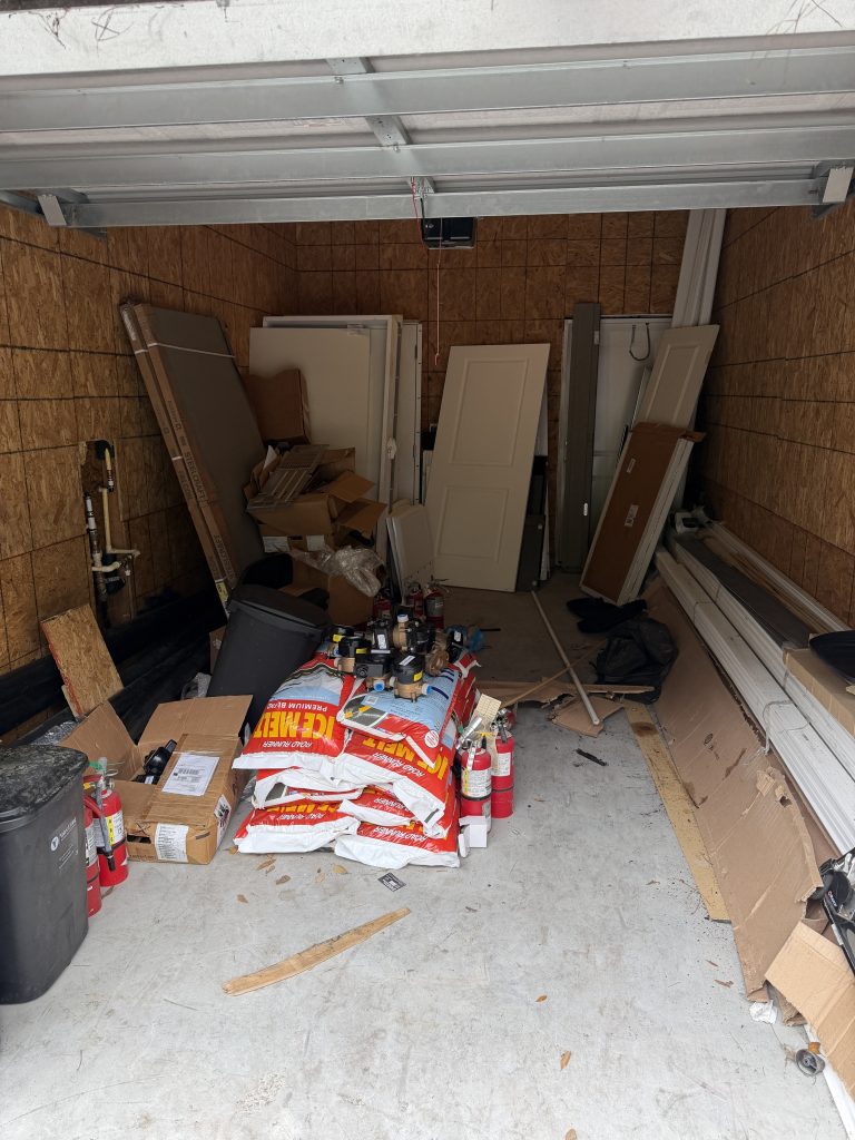 Storage unit cleanout in progress